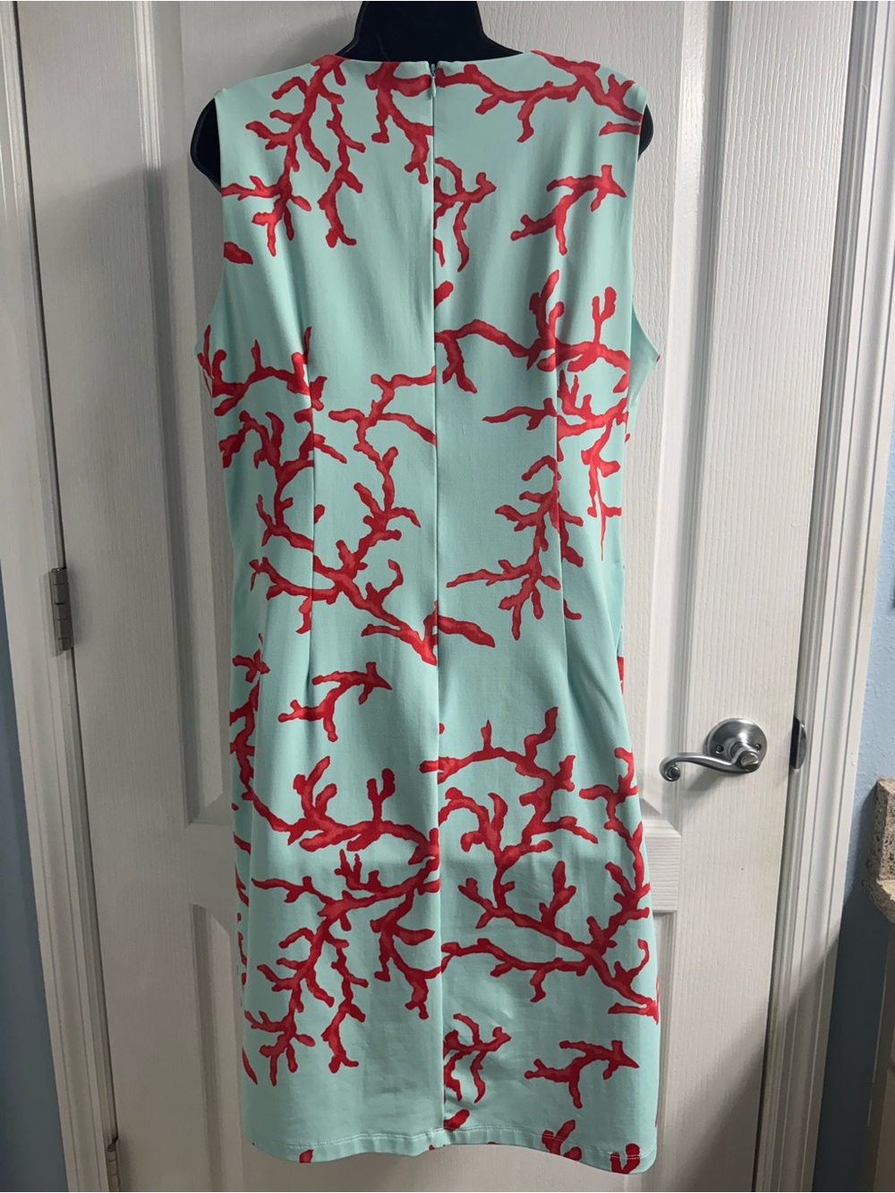 J.McLaughlin Sophia Sleeveless Dress Aqua/Coral Size XL - Picture 2 of 6
